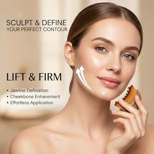 Kojiva Lymphatic Face Brush – Curved Contour Brush for Facial Drainage Massage, Reduce Puffiness & Double Chin, Improve Skin Glow - görsel 4