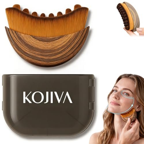 Kojiva Lymphatic Face Brush – Curved Contour Brush for Facial Drainage Massage, Reduce Puffiness & Double Chin, Improve Skin Glow - görsel 2