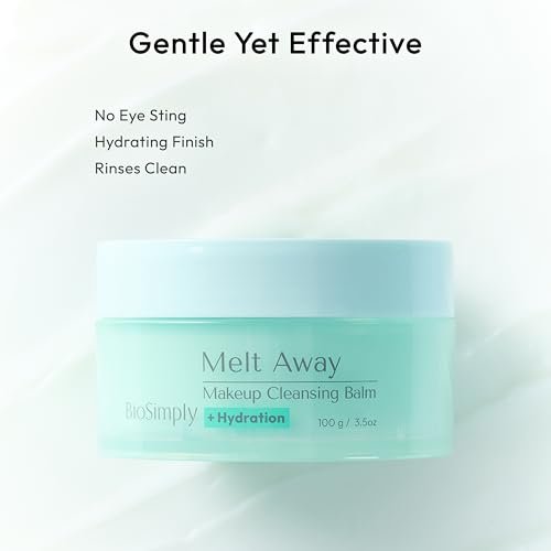 BioSimply Makeup Cleansing Balm - Hydrating Makeup Remover with Hyaluronic Acid & Ceramide NP, Melts Waterproof Makeup & Sunscreen, for All Skin Types, 3.5 oz Avelisse