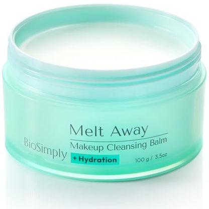 BioSimply Makeup Cleansing Balm - Hydrating Makeup Remover with Hyaluronic Acid & Ceramide NP, Melts Waterproof Makeup & Sunscreen, for All Skin Types, 3.5 oz Avelisse