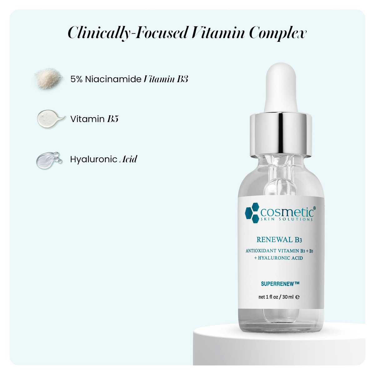 Renewal B3 Serum – 5% Niacinamide with Hyaluronic Acid & Vitamin B5 – Hydrating Face Serum for Dry & Dehydrated Skin – Improves Fine Lines, Uneven Tone & Enlarged Pores – 1 Fl Oz - görsel 7