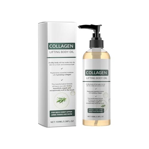 Krajiyya Collagen Magic Body Oil – Firming, Moisturizing & Anti-Aging Silk Body Oil for Women & Men, Lightweight Non-Greasy, 3.38 fl oz Avelisse