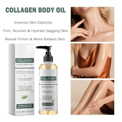 Krajiyya Collagen Magic Body Oil – Firming, Moisturizing & Anti-Aging Silk Body Oil for Women & Men, Lightweight Non-Greasy, 3.38 fl oz Avelisse