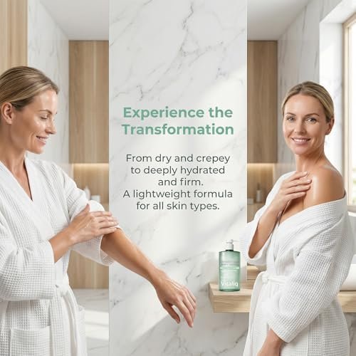 VITALIQ Hydrating Body Serum - Lightweight HA Moisturizer for Dry Skin & Crepey Arms, 13 Fl Oz Avelisse