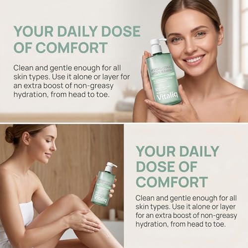 VITALIQ Hydrating Body Serum - Lightweight HA Moisturizer for Dry Skin & Crepey Arms, 13 Fl Oz Avelisse