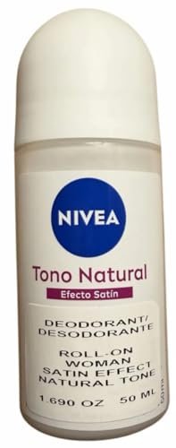 NIVEA Aclarado Tono Natural Efecto Satin Roll-On Deodorant 50ml – 72H Odor Protection & Smooth Underarm Care with Avocado Oil & Vitamin C Avelisse