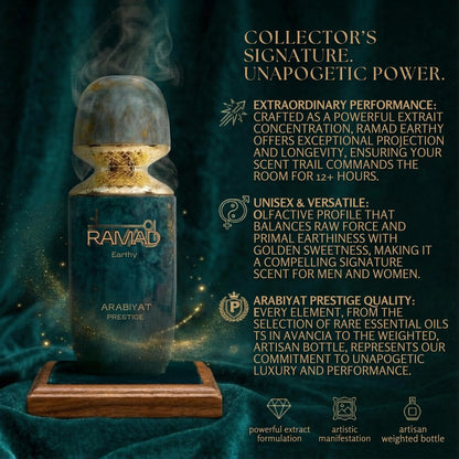 ARABIYAT PRESTIGE Ramad Earthy Extrait De Parfum (100ml) – Unisex Luxury Long Lasting Fragrance with Honey, Mango, Cappuccino & Smoky Patchouli Avelisse
