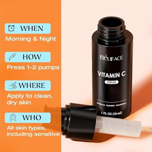 Vitamin C Serum for Face - CE Ferulic Acid Facial Serum for Dark Spots, Uneven Tone & Fine Lines – Paraben-Free – 30ml Brightening & Hydrating Serum - görsel 16