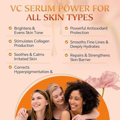 Vitamin C Serum for Face - CE Ferulic Acid Facial Serum for Dark Spots, Uneven Tone & Fine Lines – Paraben-Free – 30ml Brightening & Hydrating Serum