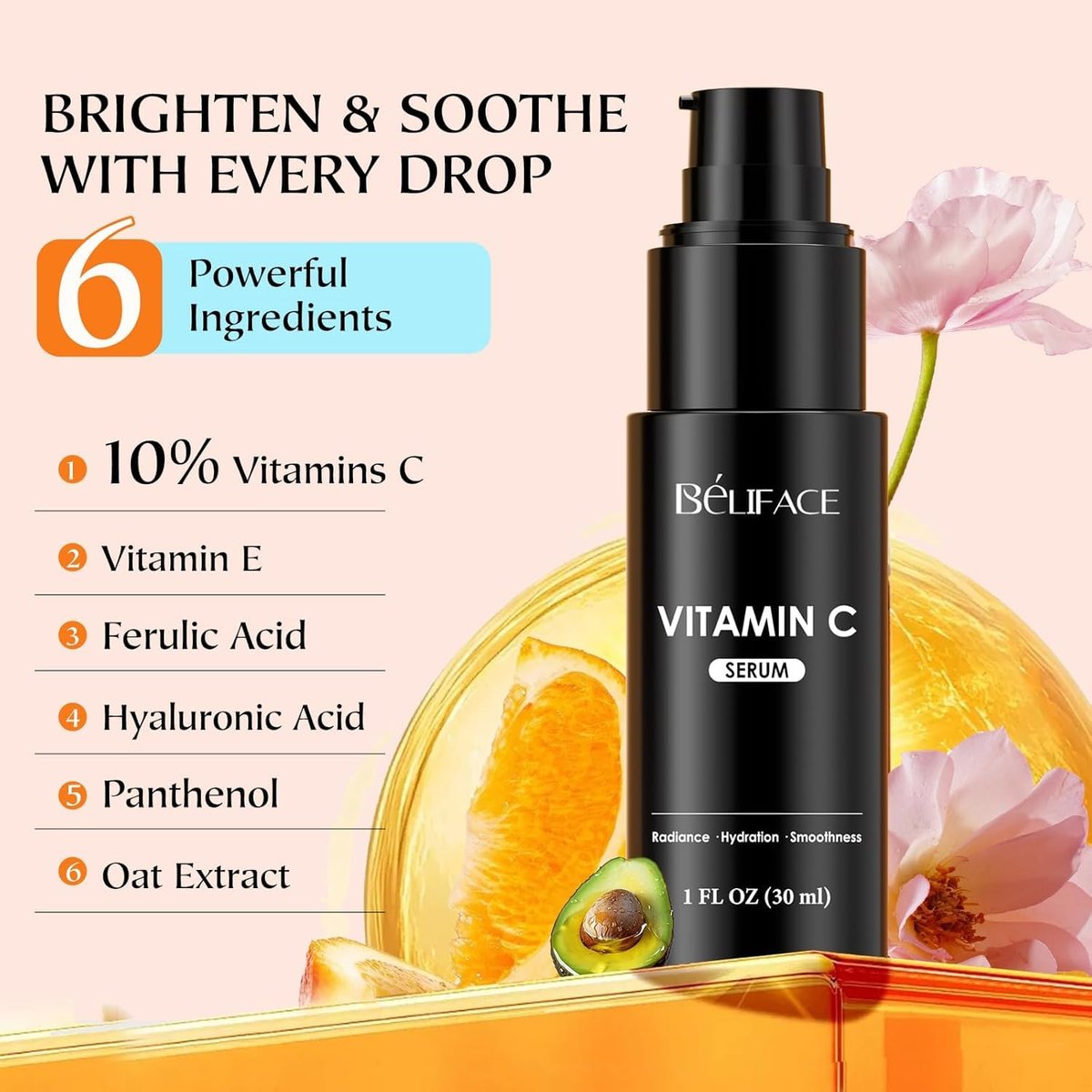 Vitamin C Serum for Face - CE Ferulic Acid Facial Serum for Dark Spots, Uneven Tone & Fine Lines – Paraben-Free – 30ml Brightening & Hydrating Serum - görsel 3