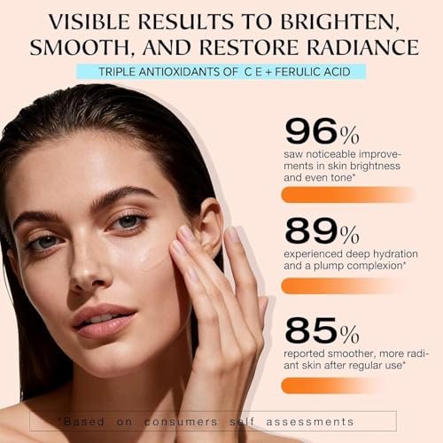 Vitamin C Serum for Face - CE Ferulic Acid Facial Serum for Dark Spots, Uneven Tone & Fine Lines – Paraben-Free – 30ml Brightening & Hydrating Serum - görsel 10