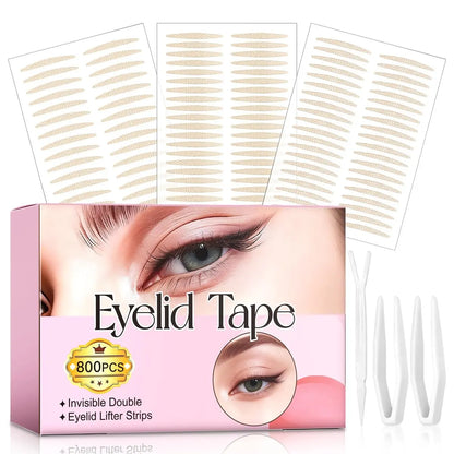 TMANI Double Eyelid Tape – Invisible, Waterproof Eyelid Strips for Hooded Eyes, Natural Look All Day (500 Strips) Avelisse