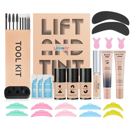 Libeauty Lash Lift Kit and Black Color Kit – Brow Lamination Kit for Beginners, Natural Black, Safe & Effective for Voluminous Thicker Eyelashes or Eyebrows Avelisse
