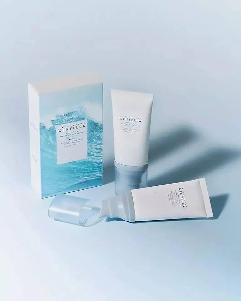 Centella Hyalu-Cica Water-Fit Sun Serum SPF 50 - Korean Sunscreen with Hyaluronic Acid, No White Cast, 50ml (2 Pack) Avelisse
