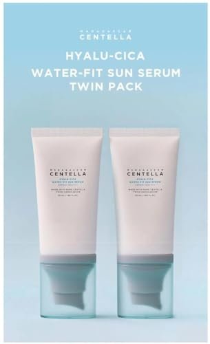 Centella Hyalu-Cica Water-Fit Sun Serum SPF 50 - Korean Sunscreen with Hyaluronic Acid, No White Cast, 50ml (2 Pack) Avelisse