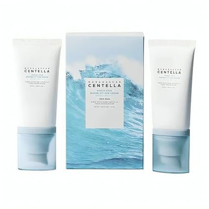 Centella Hyalu-Cica Water-Fit Sun Serum SPF 50 - Korean Sunscreen with Hyaluronic Acid, No White Cast, 50ml (2 Pack) Avelisse
