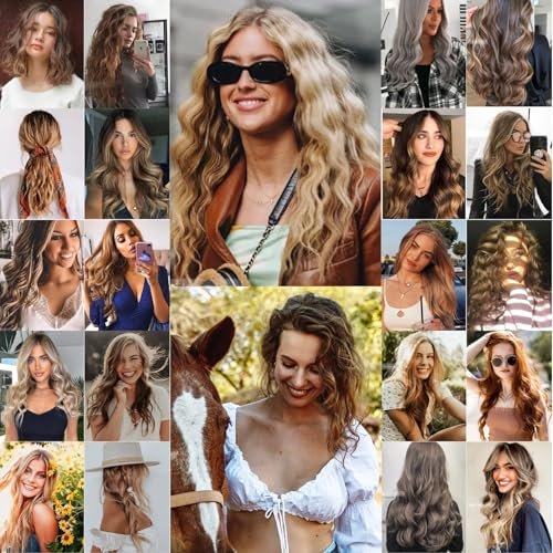 Large 3 Barrel Curling Iron - 1.25" Ceramic Tourmaline Waver for Beach Waves, LCD Adjustable 14 Temperatures 80-210°C, 32mm Hair Curlers Avelisse