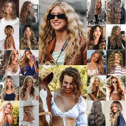 Large 3 Barrel Curling Iron - 1.25" Ceramic Tourmaline Waver for Beach Waves, LCD Adjustable 14 Temperatures 80-210°C, 32mm Hair Curlers Avelisse