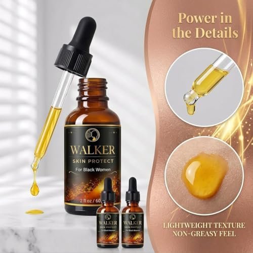 Walker Skin Protect Serum for Black Women - Natural Firming Face Serum, Dark Circle & Uneven Tone Corrector, Lightweight Vitality Oil - görsel 10