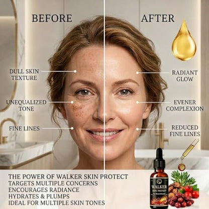 Walker Skin Protect Serum for Black Women - Natural Firming Face Serum, Dark Circle & Uneven Tone Corrector, Lightweight Vitality Oil