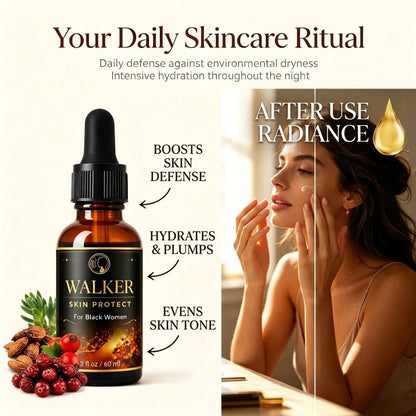 Walker Skin Protect Serum for Black Women - Natural Firming Face Serum, Dark Circle & Uneven Tone Corrector, Lightweight Vitality Oil