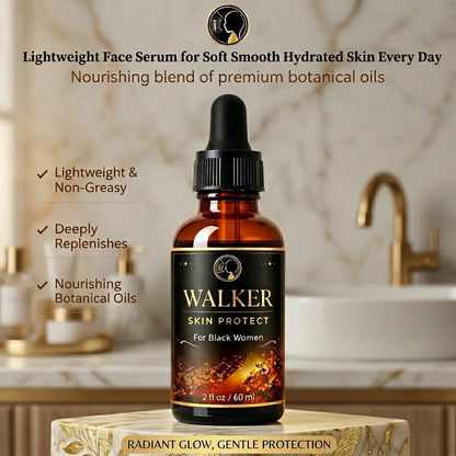 Walker Skin Protect Serum for Black Women - Natural Firming Face Serum, Dark Circle & Uneven Tone Corrector, Lightweight Vitality Oil