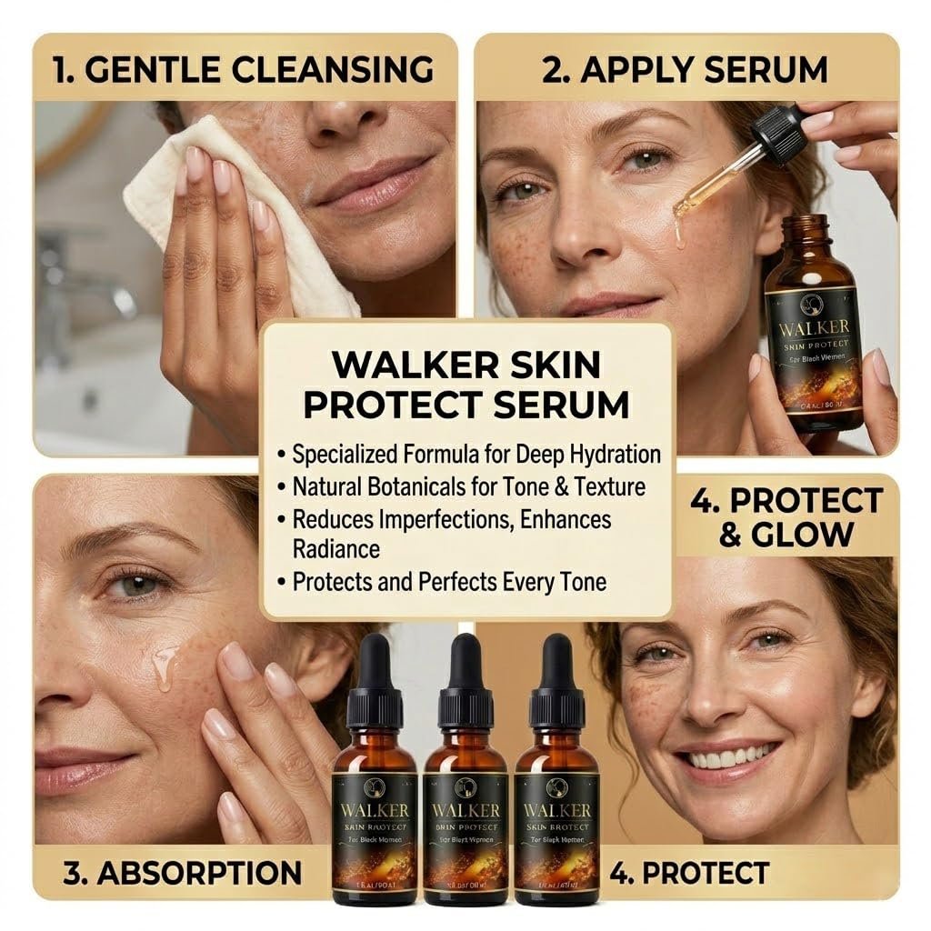 Walker Skin Protect Serum for Black Women - Natural Firming Face Serum, Dark Circle & Uneven Tone Corrector, Lightweight Vitality Oil - görsel 11