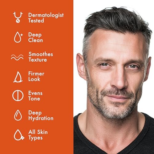 Oak Bishop Men’s Anti Aging Skincare Set – 3 Step Routine with Volcanic Face Scrub, Peptide Serum & Face Moisturizer for Smooth, Hydrated Skin – Made in USA - görsel 8