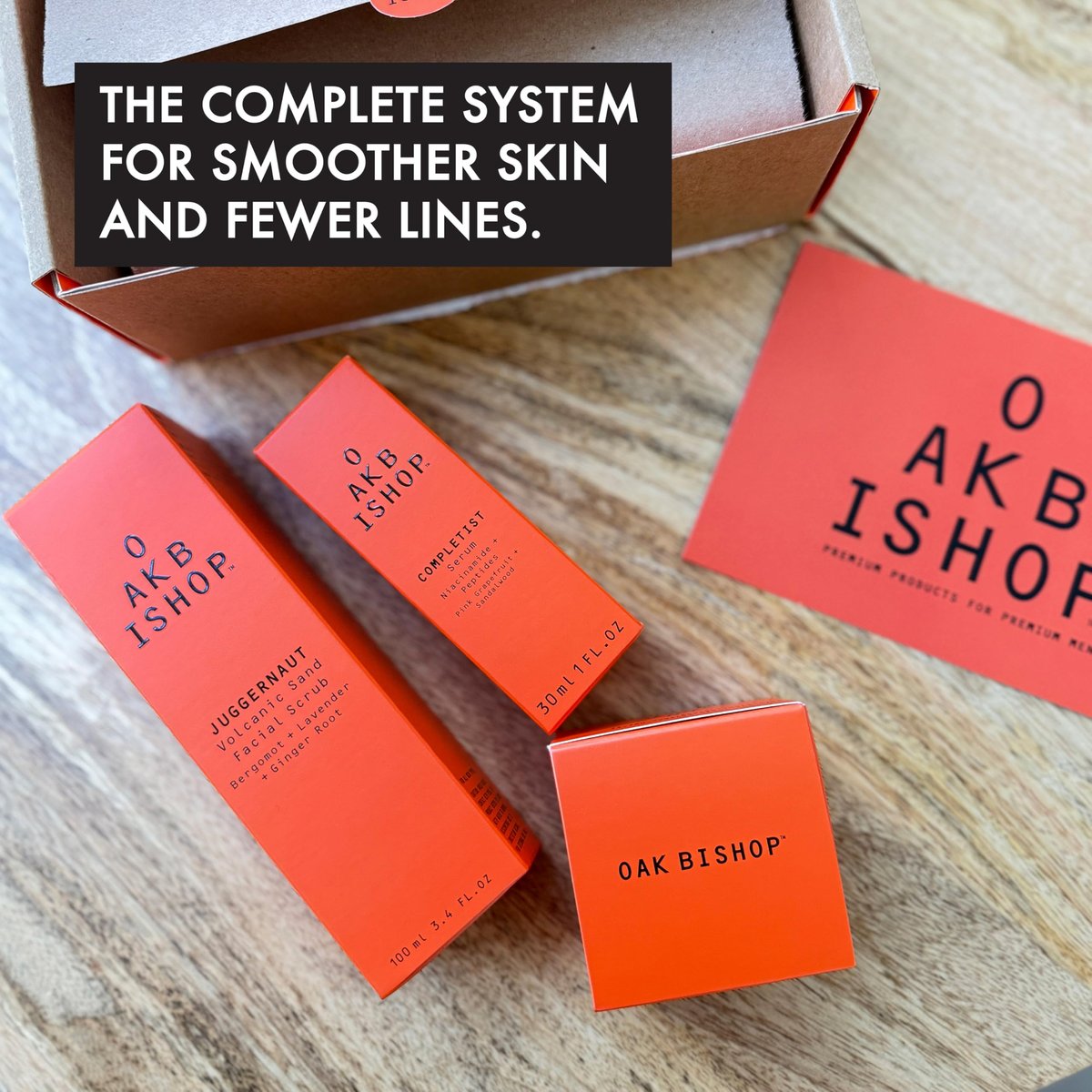 Oak Bishop Men’s Anti Aging Skincare Set – 3 Step Routine with Volcanic Face Scrub, Peptide Serum & Face Moisturizer for Smooth, Hydrated Skin – Made in USA - görsel 13