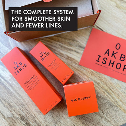 Oak Bishop Men’s Anti Aging Skincare Set – 3 Step Routine with Volcanic Face Scrub, Peptide Serum & Face Moisturizer for Smooth, Hydrated Skin – Made in USA