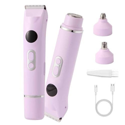 Bikini Trimmer for Women – 4-in-1 Electric Shaver with LED Light, Wet & Dry Use, 90 Mins Runtime for Face, Body & Intimate Areas