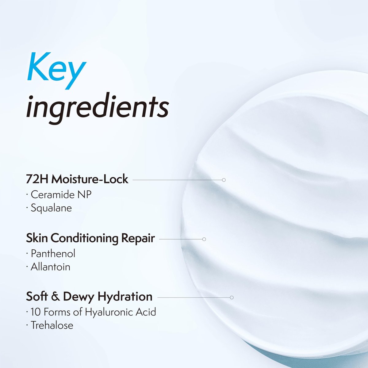 titto Aqua Deep Porin Cream – Hydrating Face Moisturizer with Hyaluronic Acid, Ceramide & Panthenol for Glowing Skin & Barrier Repair, 1.69 fl oz - görsel 5