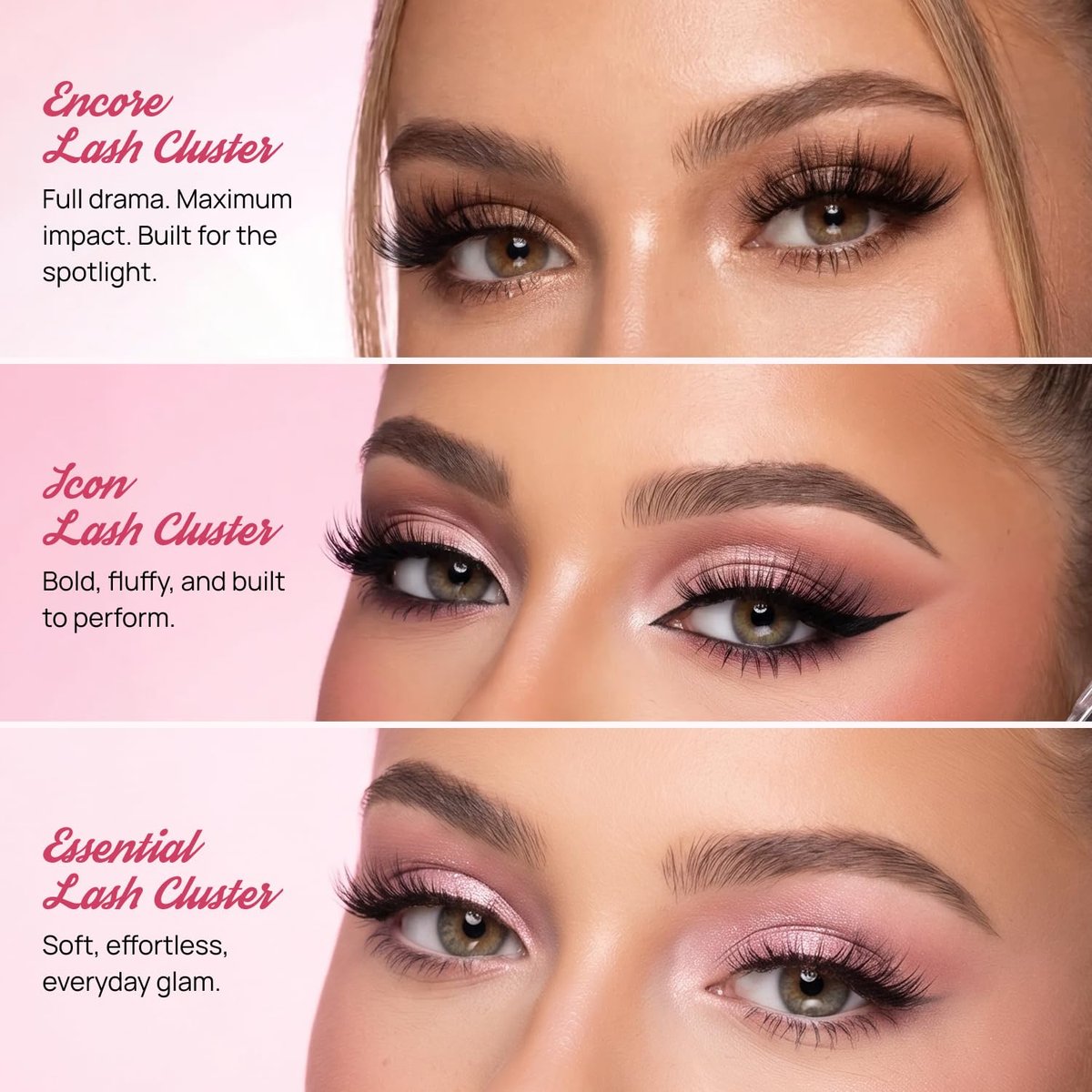Full Out Glam Icon Lash Clusters DIY Eyelash Extension Kit – Wispy Natural Individual Lashes with Glue, Long-Lasting Cluster Lashes, 8-14mm False Eyelashes Set (50 Pair, Black) - görsel 17
