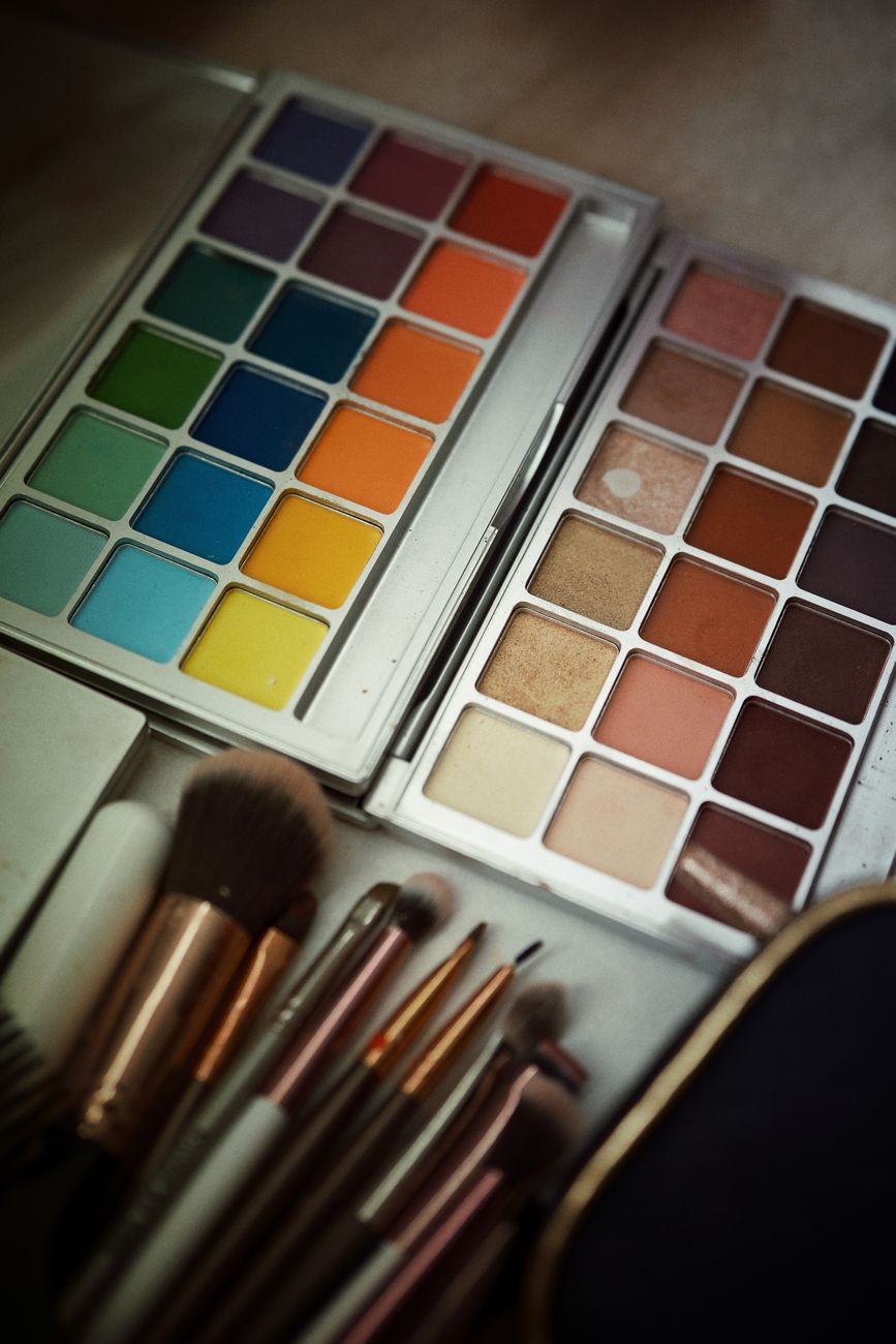 Makeup collection — palettes, tools and everyday products