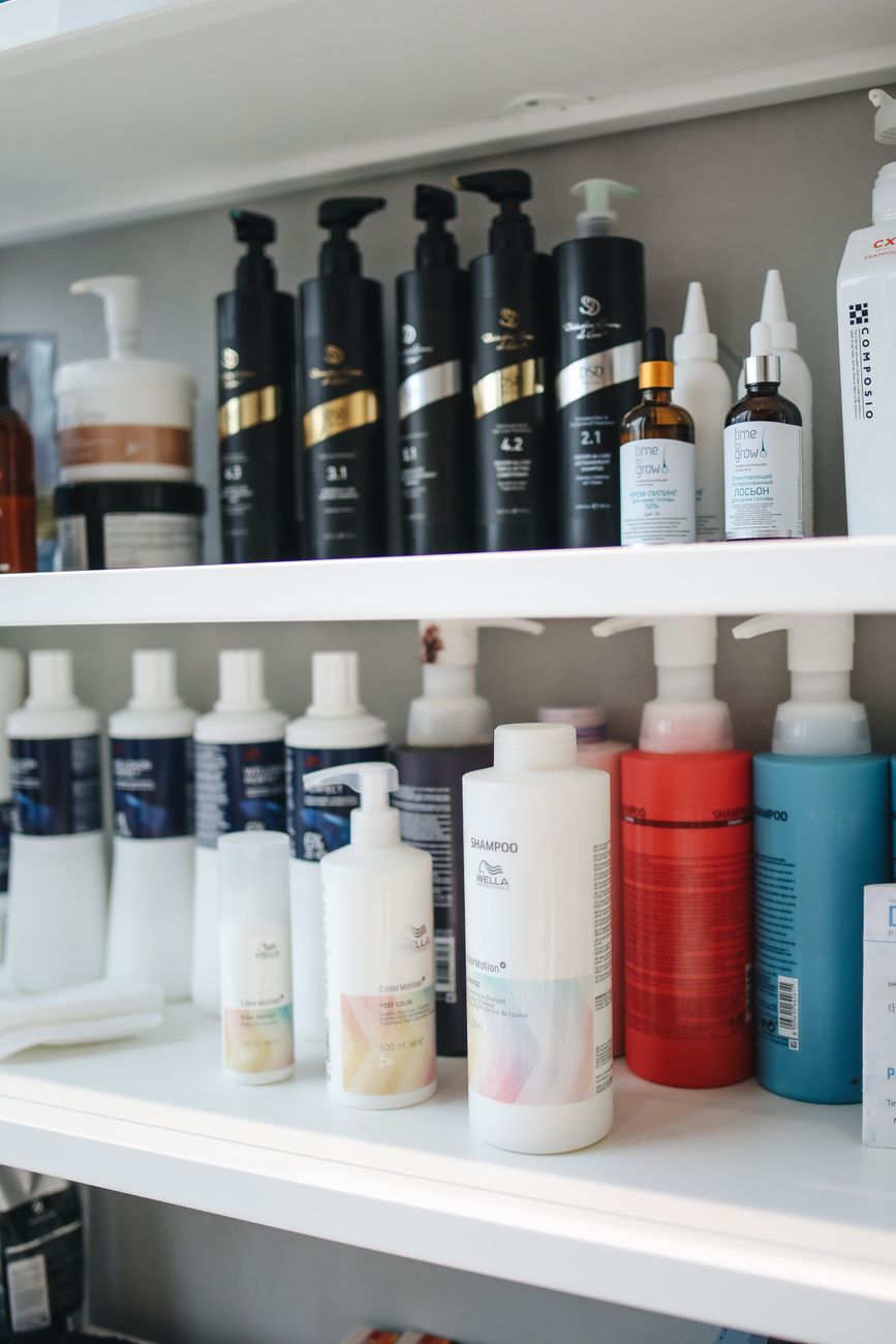 Haircare and body care bottles